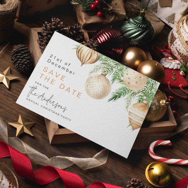 Postal Festiva Los Navidades de oro modernos bauble salvan la fec (Subido por el creador)