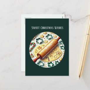 Postal Festiva Los Navidades dulces desean hornear