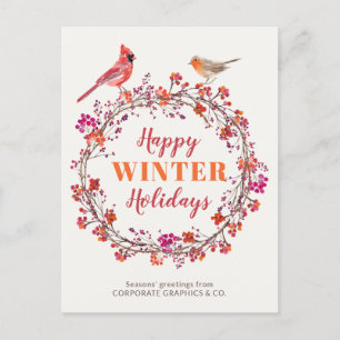Postal Festiva Los Navidades Holly eran una empresa moderna y ele