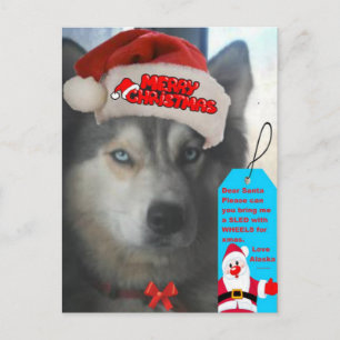Postal Festiva Los Navidades Husky De Postcard Desean A Santa