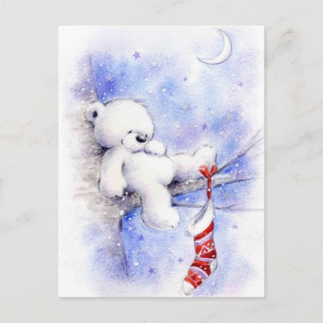 Postal Festiva Los navidades Llevan Un Árbol (Anverso)