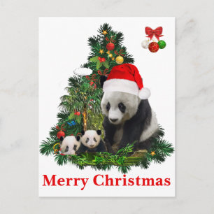 Postal Festiva Los pandas navideños