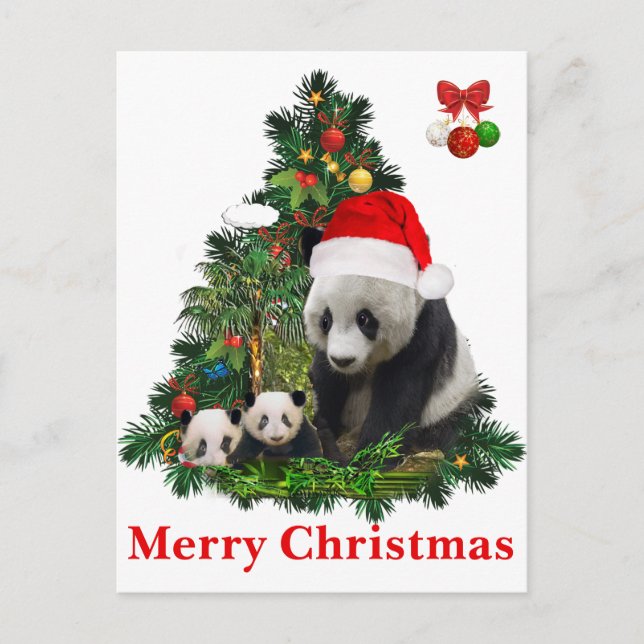 Postal Festiva Los pandas navideños  (Anverso)