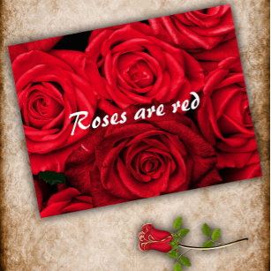 Postal Festiva Los rosas son El día de San Valentín rojos