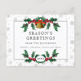 Postal Festiva Los saludos clásicos de la temporada blanca sin fo