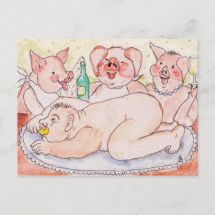 Postal Festiva Los saludos de la estación