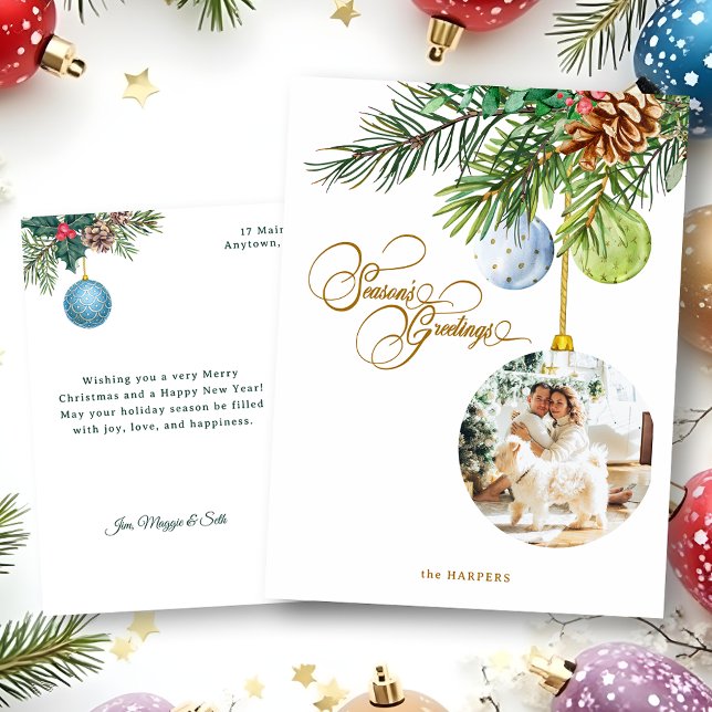 Postal Festiva Los saludos de temporada recuerdan la foto de un a (Subido por el creador)