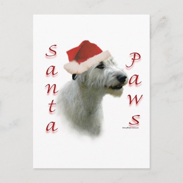 Postal Festiva Los Santa Paws del Wolfhound Irlandés (Anverso)