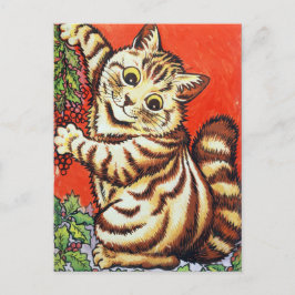 Postal Festiva Louis Wain Christmas Cat Decorating Personalized