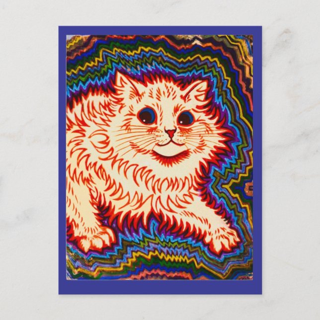 Postal Festiva Louis Wain, Electric Cat,  Holiday Postcard (Anverso)