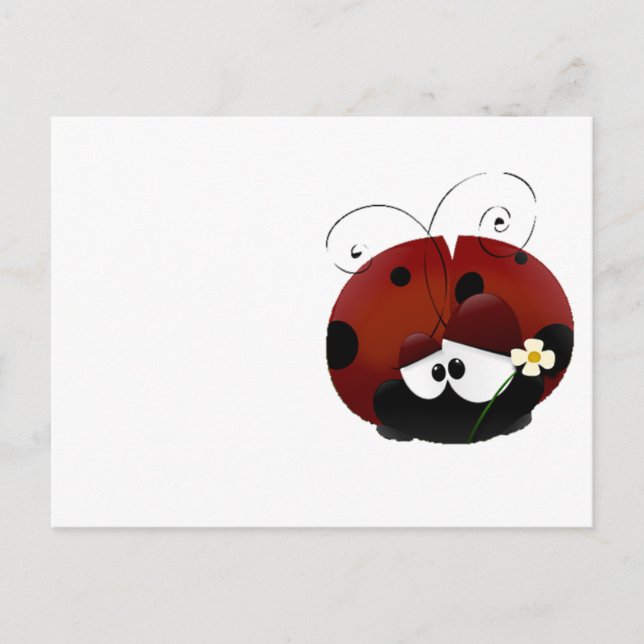 Postal Festiva Love Bug Ladybug, el lindo día de San Valentín Per (Anverso)