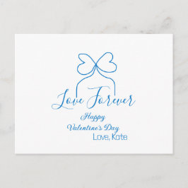 Postal Festiva Love Forever blue bow happy Valentine's day name d