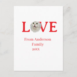 Postal Festiva Love holidays cat photo pet family name bold lette