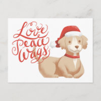 Love Peace Wags Cute Santa Dog Navidades