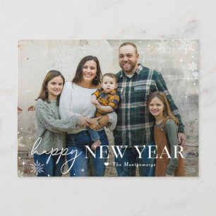 Postal Festiva Lovely Frost Happy New Year Photo Card