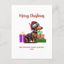 Luces de Dachshund y Navidades