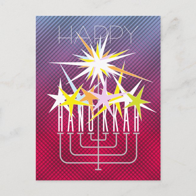 POSTAL FESTIVA LUCES DE HANUKKAH (Anverso)