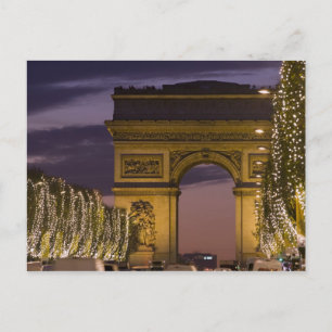Postal Festiva Luces de navidad, campeones Elysees, arco de
