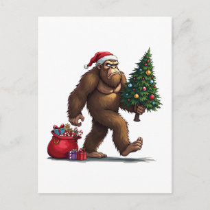 Postal Festiva Luces navideñas de Santa Bigfoot