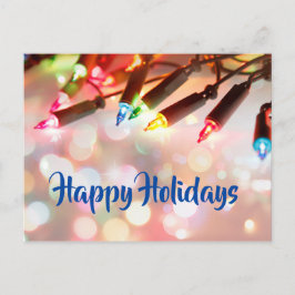 Postal Festiva Luces Twinkle multicolores, bokeh, Holiday