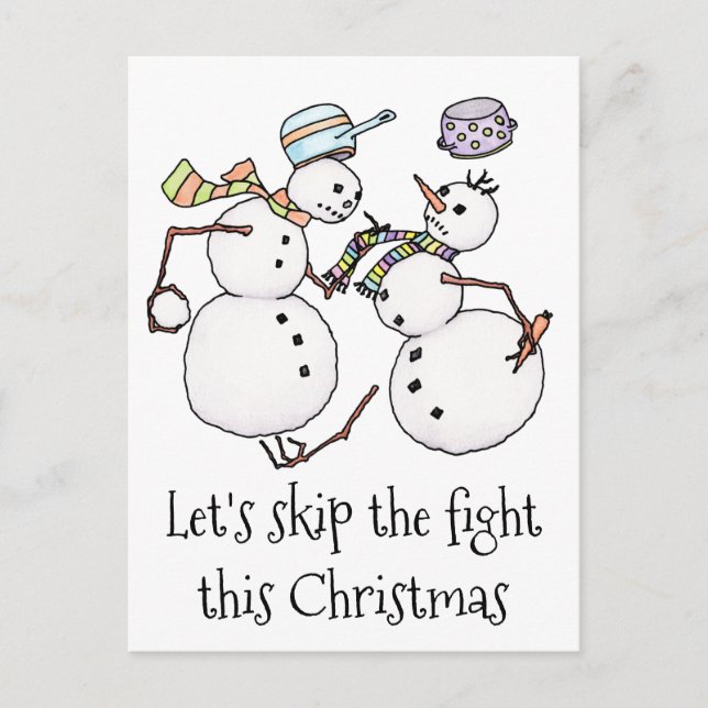 Postal Festiva Lucha de Snowman (Anverso)