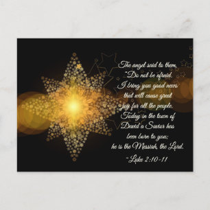 Postal Festiva Luke 2 10-11 No tengas miedo, Navidades