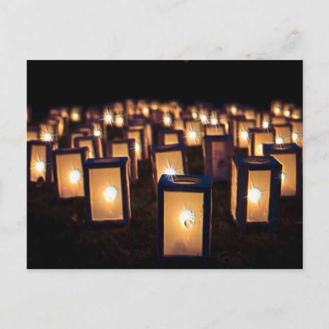 Postal Festiva Luminarios navidades de noche (Anverso)