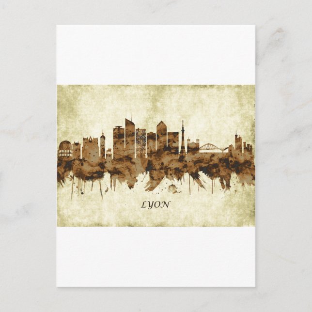 Postal Festiva Lyon France Cityscape (Anverso)