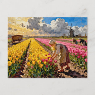 Postal Festiva “Lysbeth en la Luz Ambarina” - Un Paisaje Holandés