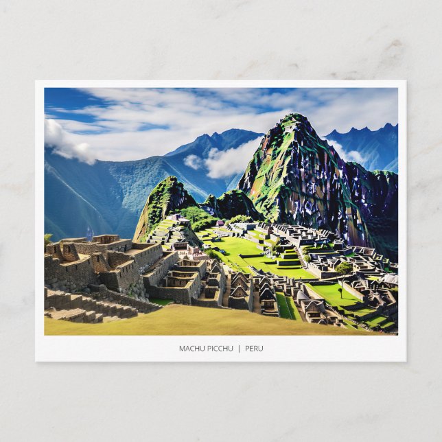 Postal Festiva Machu Picchu, Perú (Anverso)