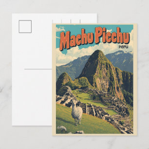 Postal Festiva Machu Picchu Perú regalos con vistas a la montaña