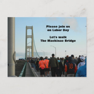Postal Festiva Mackinac Bridge Labor Day Walk Anual Evento Unirse