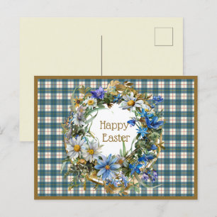 Postal Festiva MacRae Conchra Scottish Tartan Easter Floral
