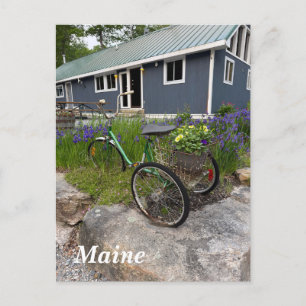 Postal Festiva Madera trasera de Quaint Maine