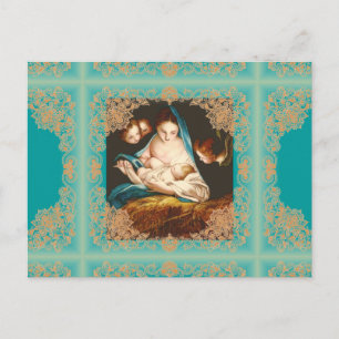 Postal Festiva Madonna con el niño Jesús por Carlo Maratta (posta