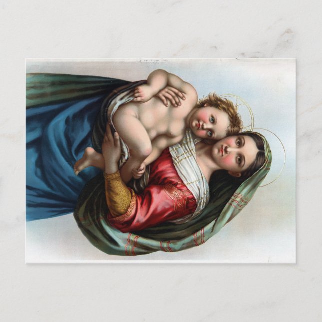Postal Festiva Madonna Postcard de Raphael (Anverso)