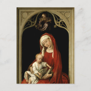 Postal Festiva Madonna recibe corona de ángel