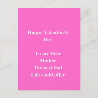 Postal Festiva Madre El día de San Valentín