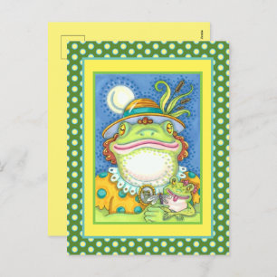 Postal Festiva MADRE FROG & BABY FROGETT, AMOR FAMILIAR Gracioso