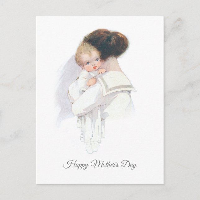 Postal Festiva Madre y bebé en el Día de la Madre (Anverso)