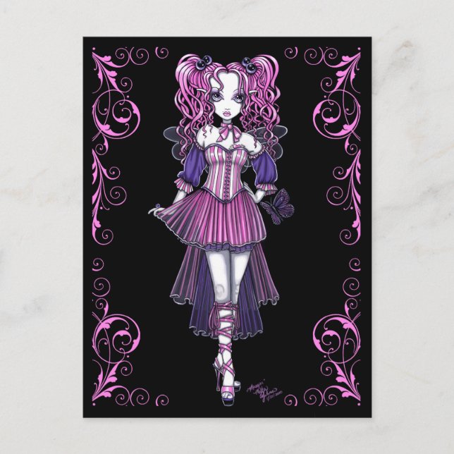 Postal Festiva "Maegan" Pink Valentine Fairy Art Postcard (Anverso)