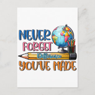 Postal Festiva Maestro Nunca Olvides La Diferencia Que Has Hecho