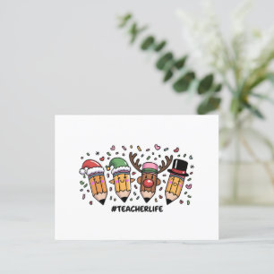 Postal Festiva Maestros Navidades Pencils la vida del profesor Fe