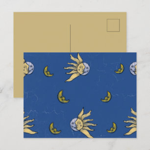 Postal Festiva Magia Celestial Azul Cielo Whimsigoth