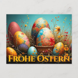 Postal Festiva Magia de primavera con huevos de Pascua