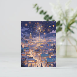 Postal Festiva Magical Christmas City Fireworks Night