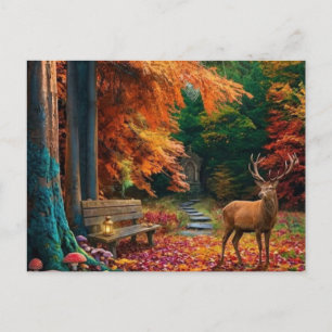 Postal Festiva Magical Forest Trail Amidst Autumn Colors Artwork