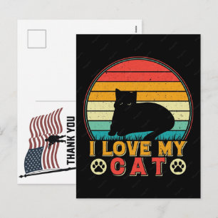 Postal Festiva Mágico Meow Meow Gracias Veteranos Día de los Caíd