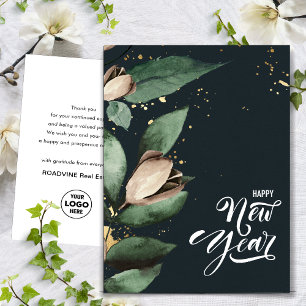 Postal Festiva Magnolia Gold   Empresas Feliz Año Nuevo