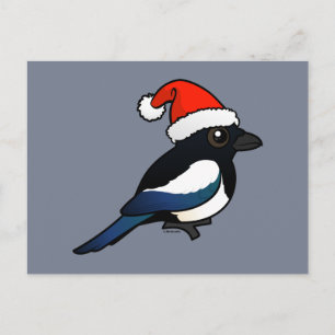 Postal Festiva Magpie Santa